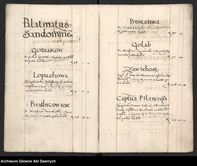 image.from.unit.number "Sumariusz pieniędzy i rejestr retenty piątej części z dochodów dóbr stołowych z terenów całej Rzeczpospolitej."