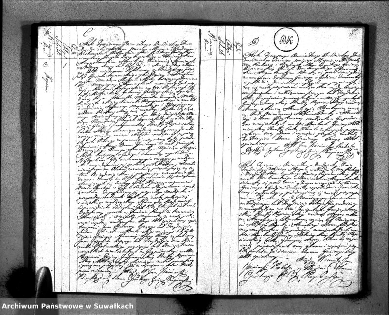 Obraz 7 z jednostki "Akta Zaślubionych Gminy Kopciowskiey Powiatu Dombrowskiego w Woiewództwie Augustowskim od 1-go Stycznia 1820 roku"
