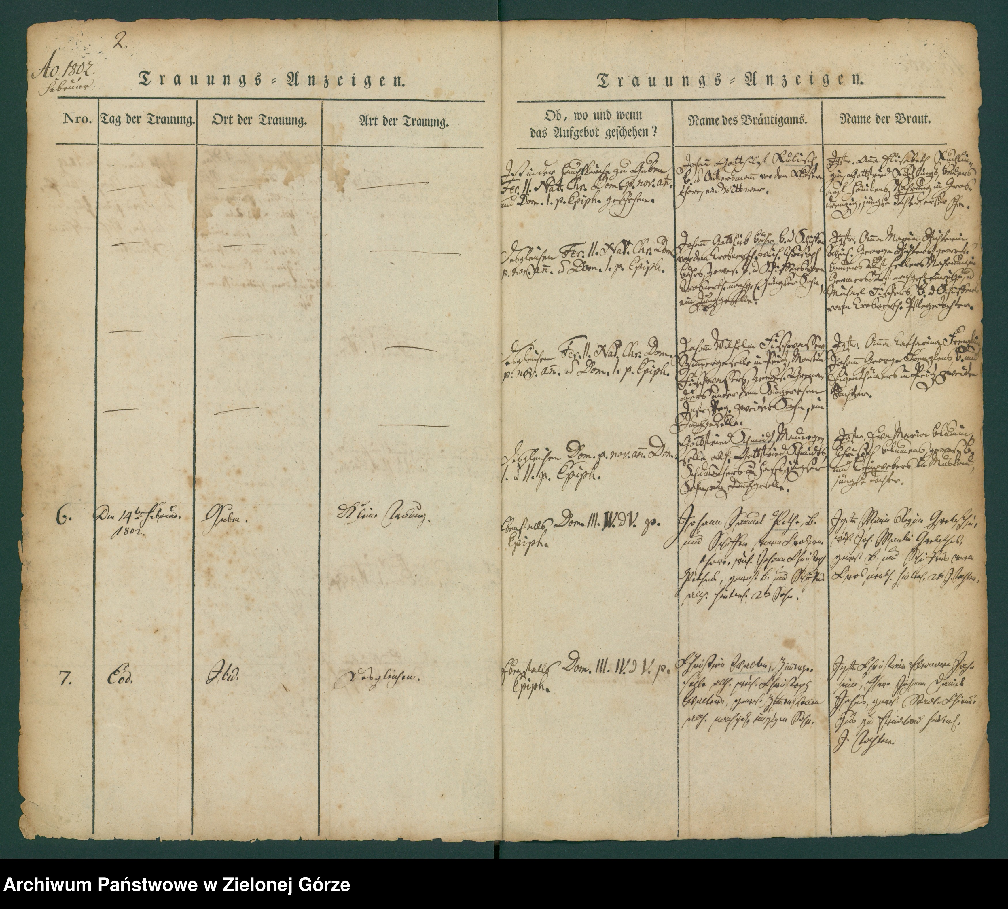 Skan z jednostki: Trauungs-Urkunden