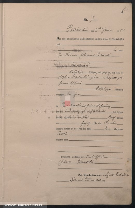Obraz 10 z jednostki "Geburts-Haupt-Register"