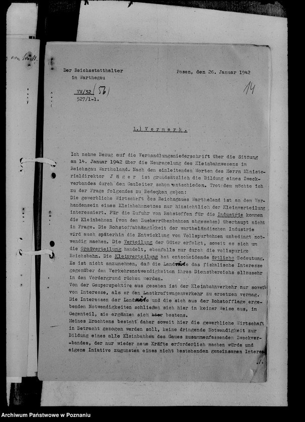 Obraz 18 z jednostki "Protokół konferencji oraz korespondencja władz w sprawach kolei powiatowych"