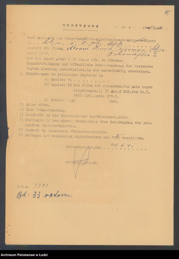 Obraz 17 z jednostki "Abram Szmul Tojerman i Moszek Aron Tojerman- handel dodatkami krawieckimi"