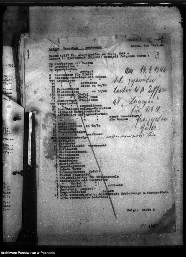 Obraz 7 z jednostki "Spisy i wykazy towarów złupionych w czasie powstania warszawskiego"