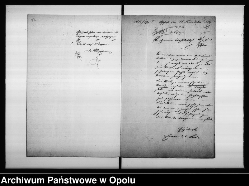 Obraz 12 z jednostki "Acta des Magistrats zu Oppeln betreffend Verbreiterung des sogen[annten] Wasserwegs von der Kräuterei bis zum Vogtsdorf Halbendorfer Kreise Vol: I"