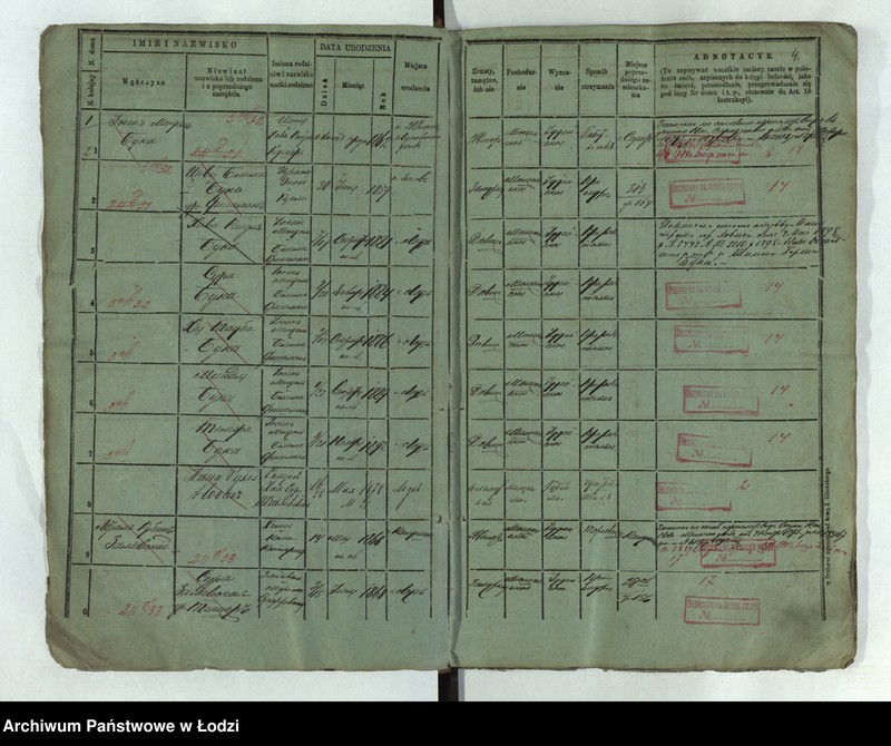 Obraz 6 z jednostki "Księga ludności stałej Łódź - cyrkuł I nowa dzielnica starozakonnych"