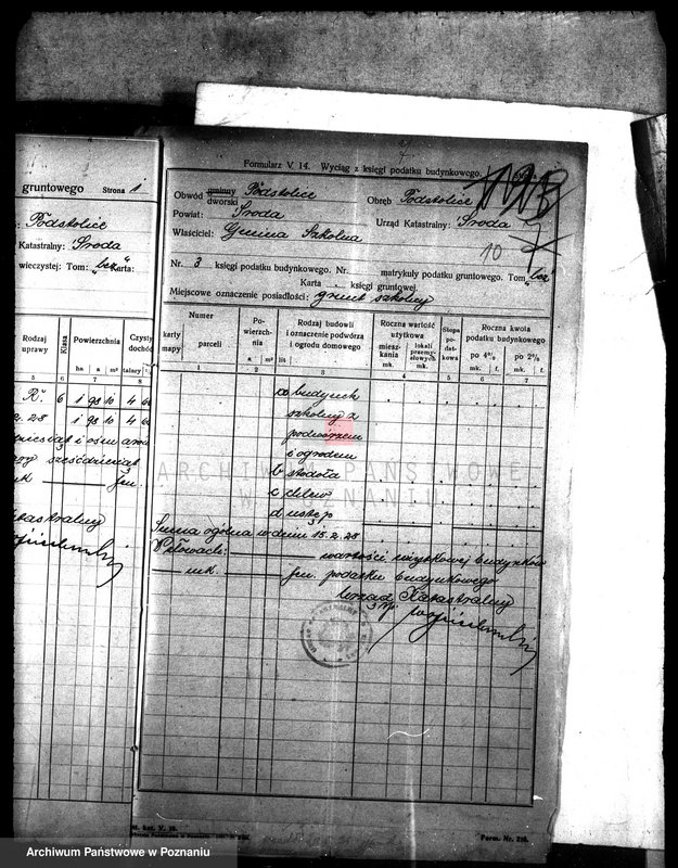 Obraz 14 z jednostki "Szkoła katolicka w Podstolicach /przyjęcie nieruchomości szkolnych na własność obszaru dworskiego/"