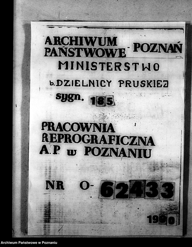 Obraz 1 z jednostki "Sprawy szczegółowo-administracyjne Pasy zapędne"