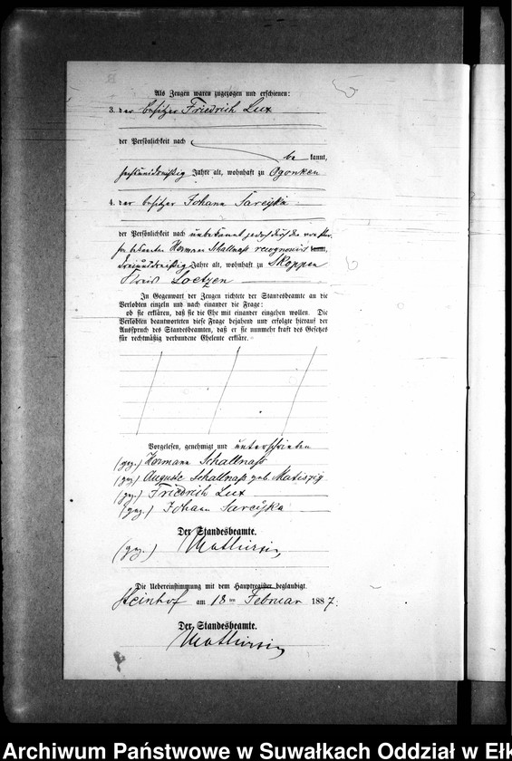 image.from.unit.number "Heiraths-Neben-Register des Preussischen Standes-Amtes Gr. Strengeln Kreis Angerburg"