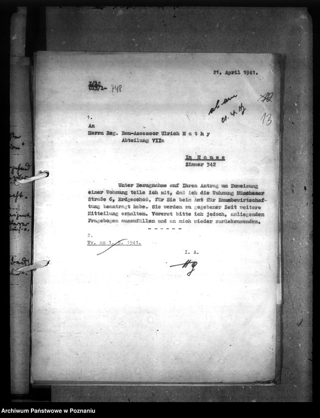 Obraz 16 z jednostki "Wohnungszuweisungen für Deutsche. Verdrängung der Polen."