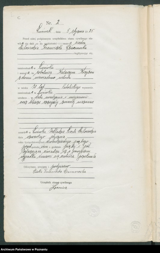 Obraz 4 z jednostki "Rejestr główny zgonów"