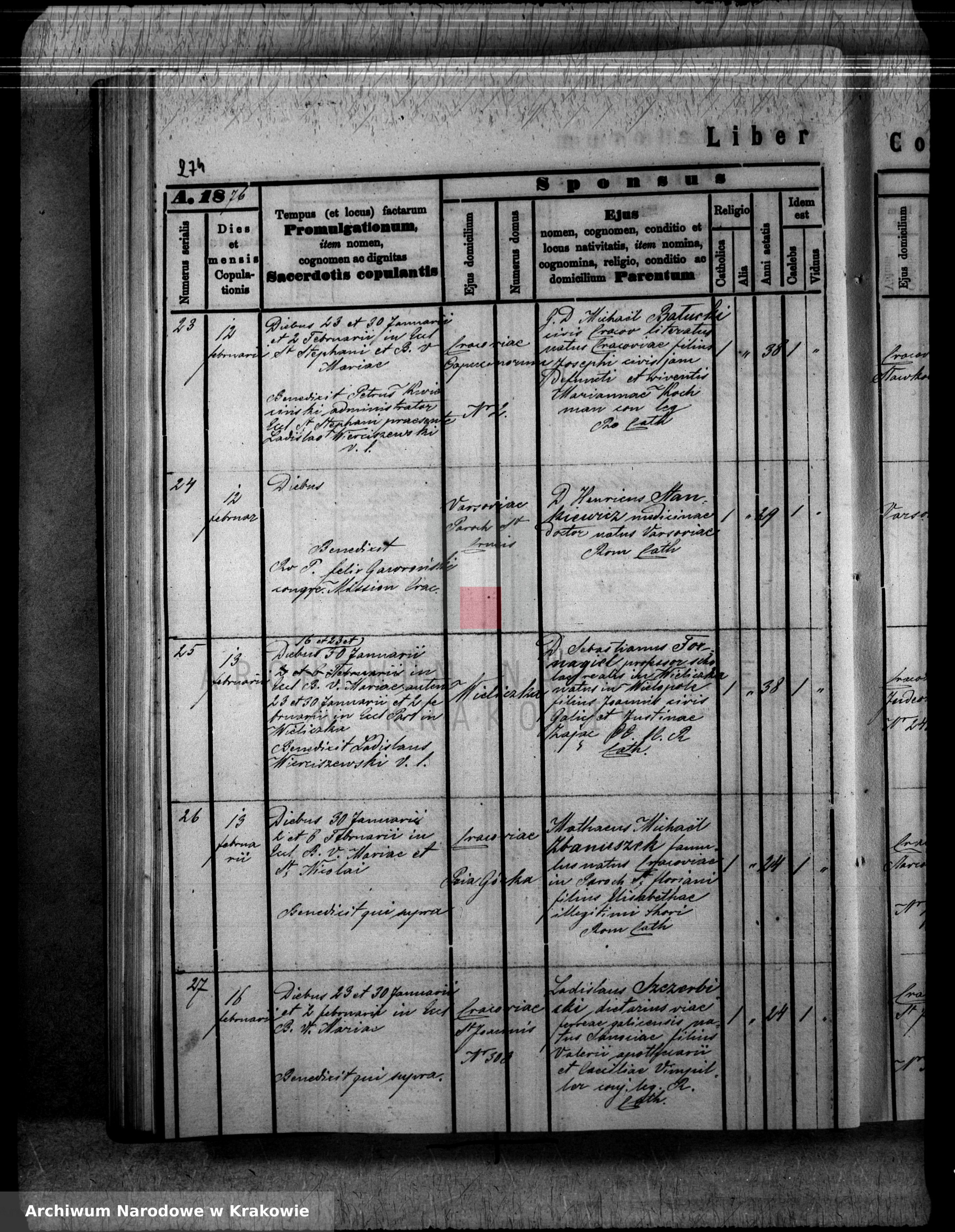 Skan z jednostki: [Księga zapowiedzi i małżeństw z lat 1873-1884]