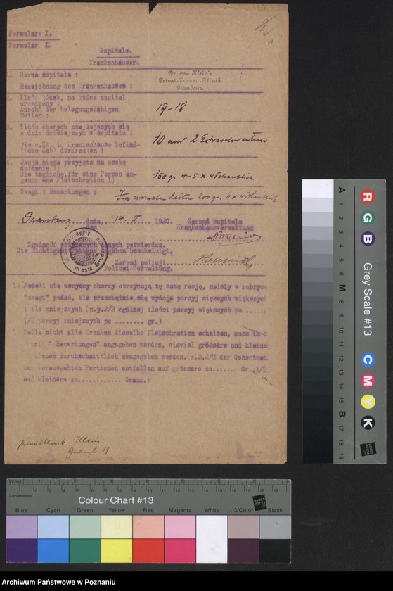 Obraz 3 z jednostki "[Zakłady dobroczynne - m.in. szpitali w Grudziądzu - przydziały mięsa]"