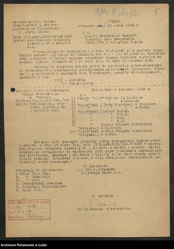 Obraz 6 z jednostki "[Protokoły, informacje, referat z posiedzeń sekcji leśnej, egzekutywy PPR, zjazdu aktywu leśnego przy Dyrekcji Lasów Państwowych, sekcji leśnych przy Wydziale Rolnym KW i komitetach powiatowych]"
