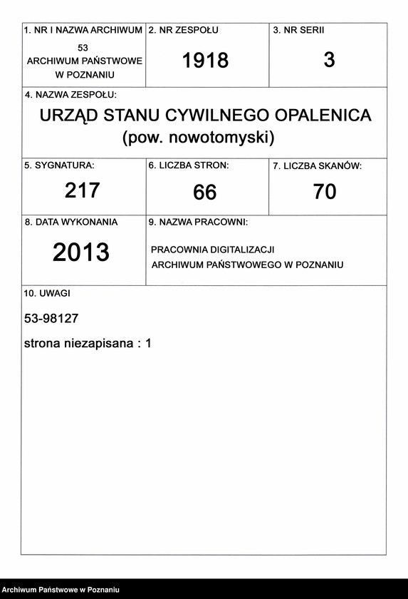 Obraz 1 z jednostki "Rejestr główny małżeństw"