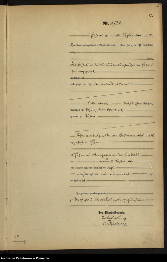 Obraz 7 z jednostki "Księga miejscowa zgonów tom IV [Rejestr główny zgonów]"