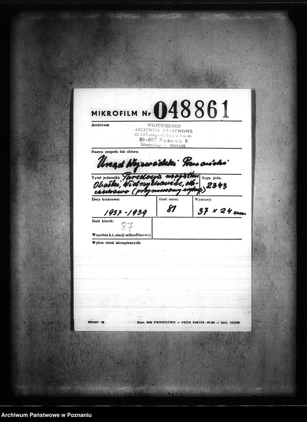 image.from.unit.number "Parcelacja majątku Obałki, Wietrzychowice, Naczechowo /przymusowy wykup/"