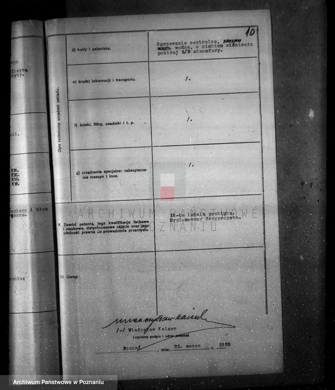 image.from.unit.number "Zatwierdzenie zakładu przemysłowego /wytwórni papirusu i płyt światłoczułych/ własność Kaiser Poznań Rataje"
