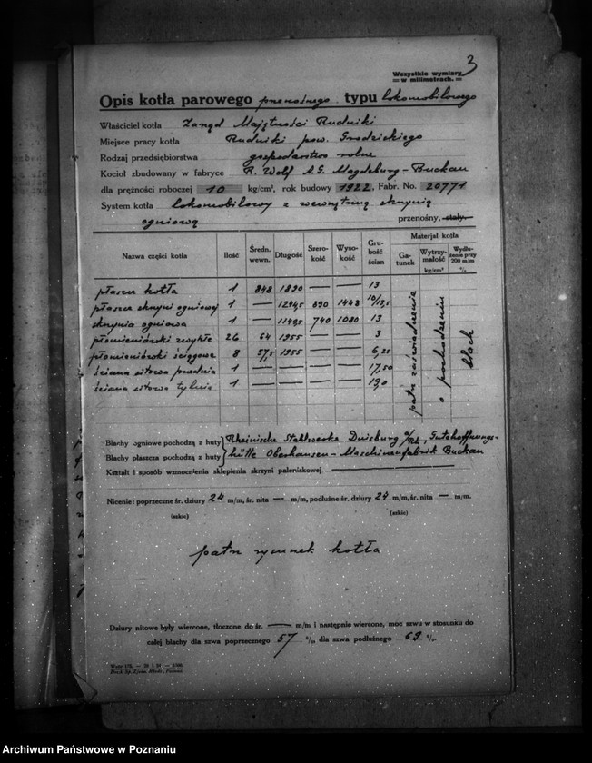 Obraz 7 z jednostki "Majątek Rudniki, pow. nowotomyski - gosp. rolne nr woj. kotła 199"