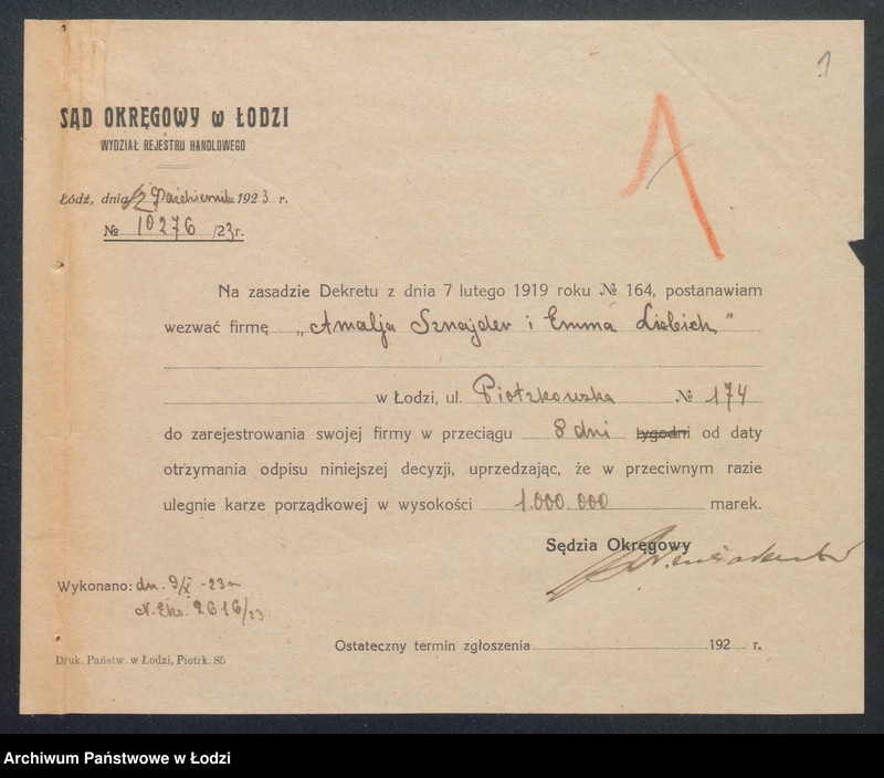 Obraz 3 z jednostki "A. Sznajder i E. Liebiech – sklep galanteryjny"