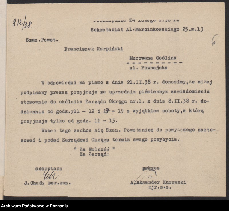 Obraz 9 z jednostki "Murowana Goślina, powiat Oborniki - akta koła."