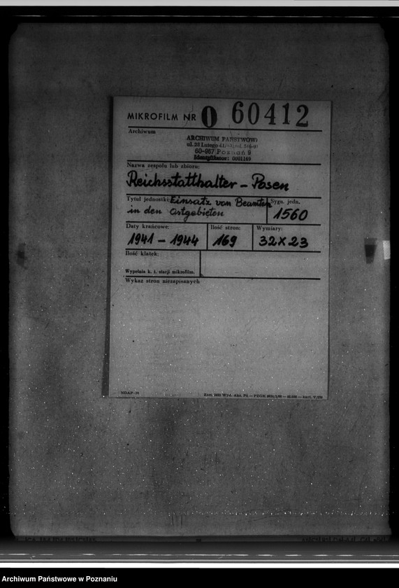 Obraz 2 z jednostki "Einsatz von Beamten in den Ostgebieten"