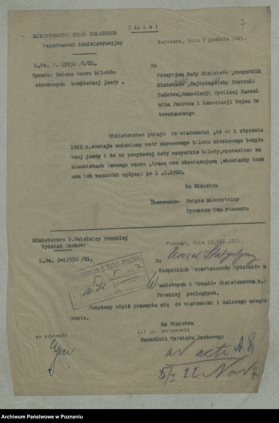 Obraz 9 z jednostki "[Korespondencja z różnymi departamentami i innymi ministerstwami]"