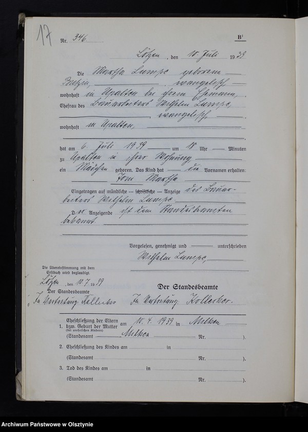 image.from.unit.number "Geburtenbuch/Zweitbuch/ Tom II,Nr 331 - 620"