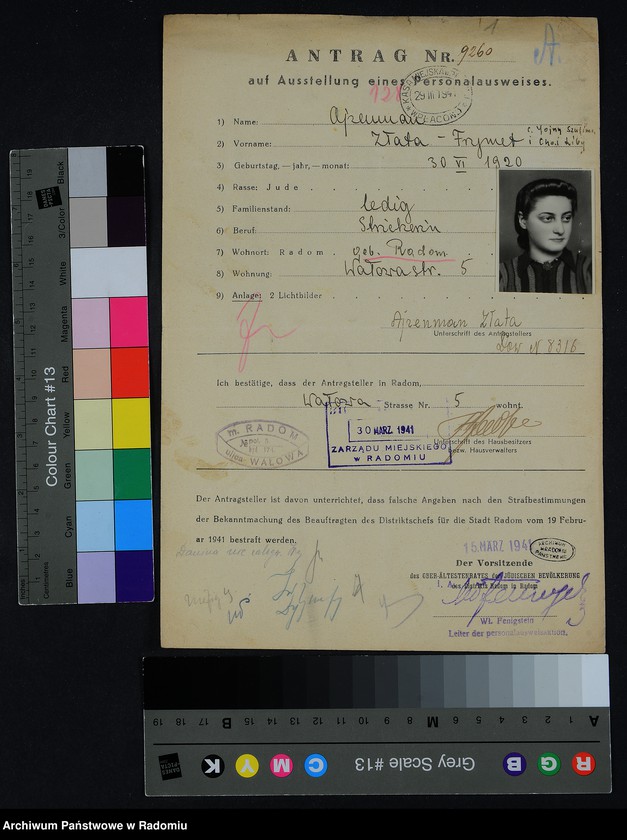 image.from.unit.number "[Wnioski o wydanie dowodów osobistych oraz nie odebrane dowody Ajzenman Złata - Akierman Gerszon]"