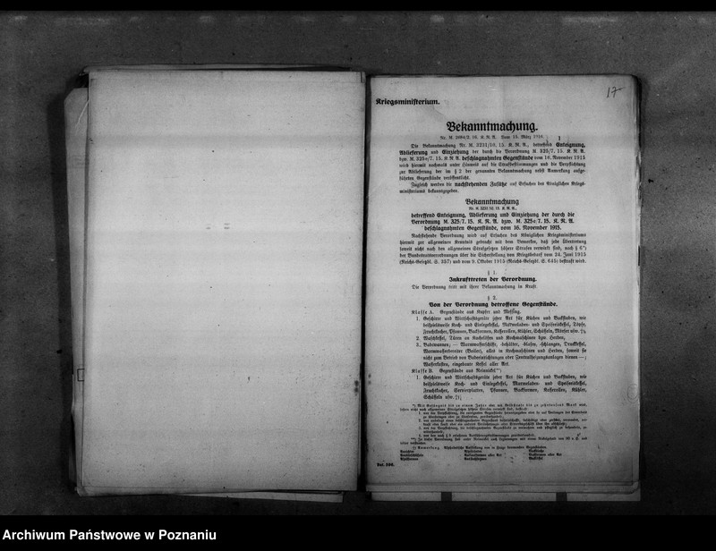 Obraz 15 z jednostki "Rozpoządzenia niemieckiego ministerstwa wojny dotyczące konfiskat kruszczów - druk, [język niemiecki.]"