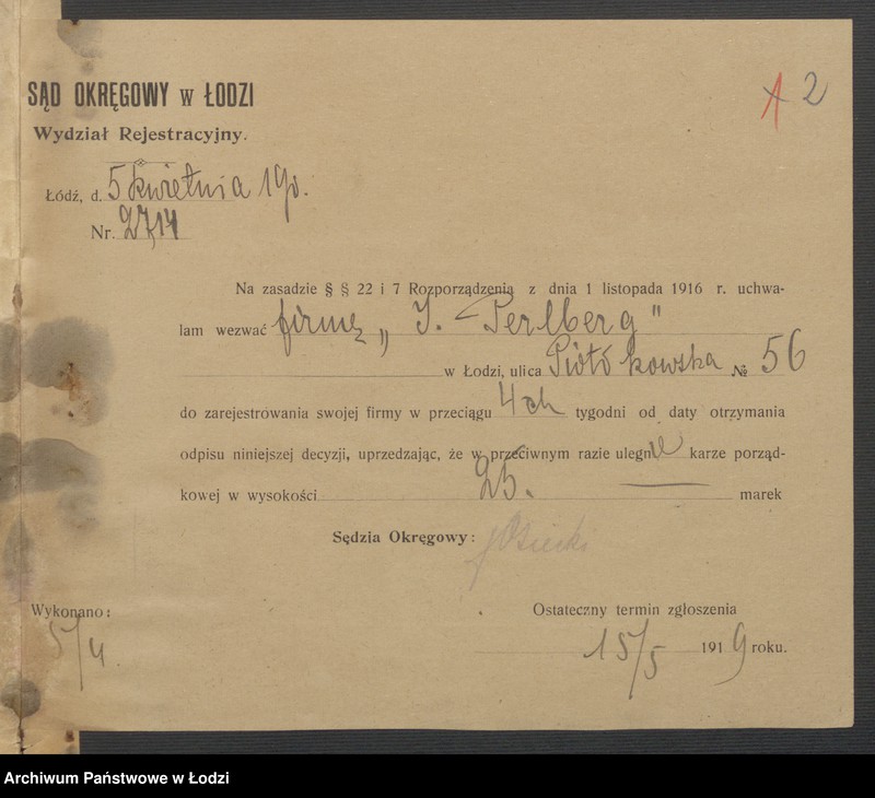 Obraz 4 z jednostki "Józef Perlberg - sprzedaż towarów manufakturowych i chustek"