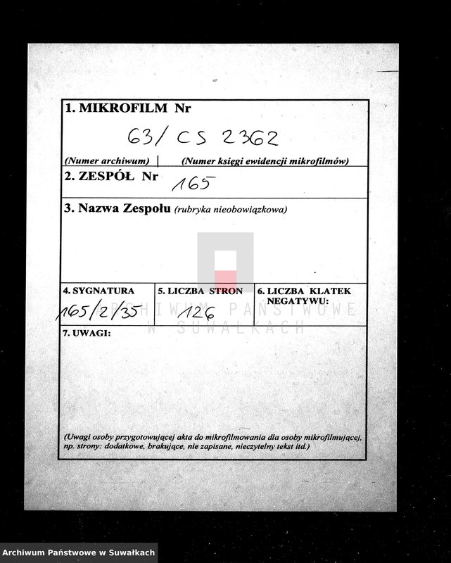 image.from.unit.number "Dowody do Akt Ślubnych Parafii Rzymsko-Katolickiej Suwalskiej za Rok 1865."