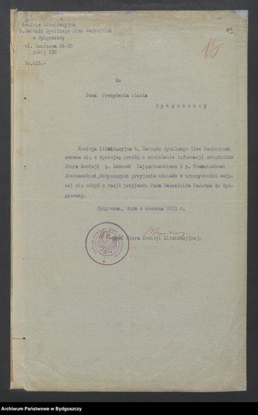 image.from.unit.number "Przyjęcie Naczelnika Państwa [Józefa Piłsudskiego] w Bydgoszczy [w dniach 6. i 7.06.1923 roku]"