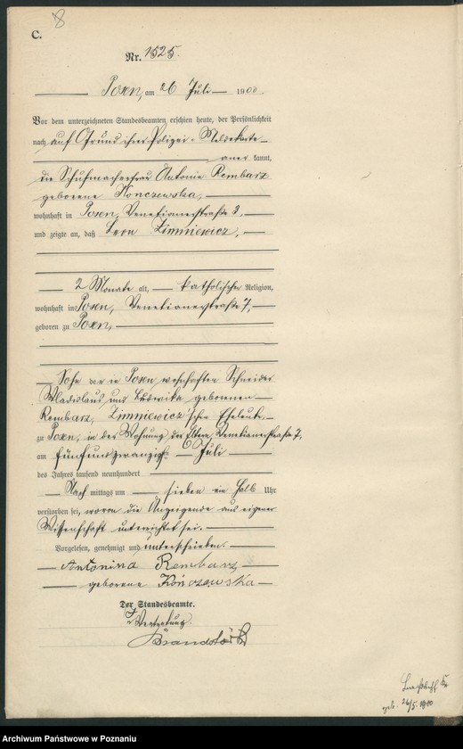 Obraz 11 z jednostki "Księga miejscowa zgonów"