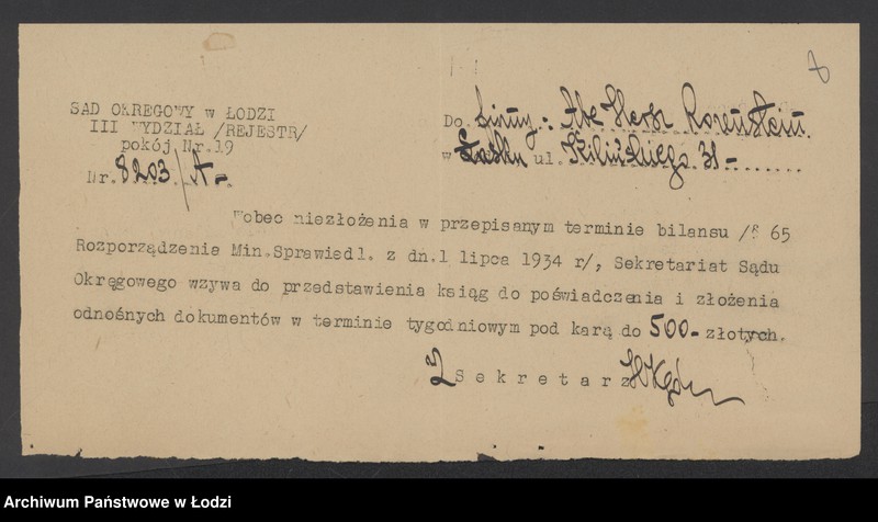 Obraz 10 z jednostki "Abe Hersz Rozensztajn- sprzedaż art. spożywczych i kolonialnych"