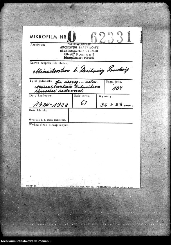 Obraz 2 z jednostki "Sprawy szczegółowo-administracyjne Ministerstwo Rolnictwa sprzedaż sadzonek"