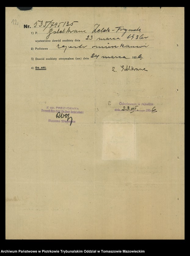 image.from.unit.number "Dowodów osobistych od nr 531 do 750. Tom IV"