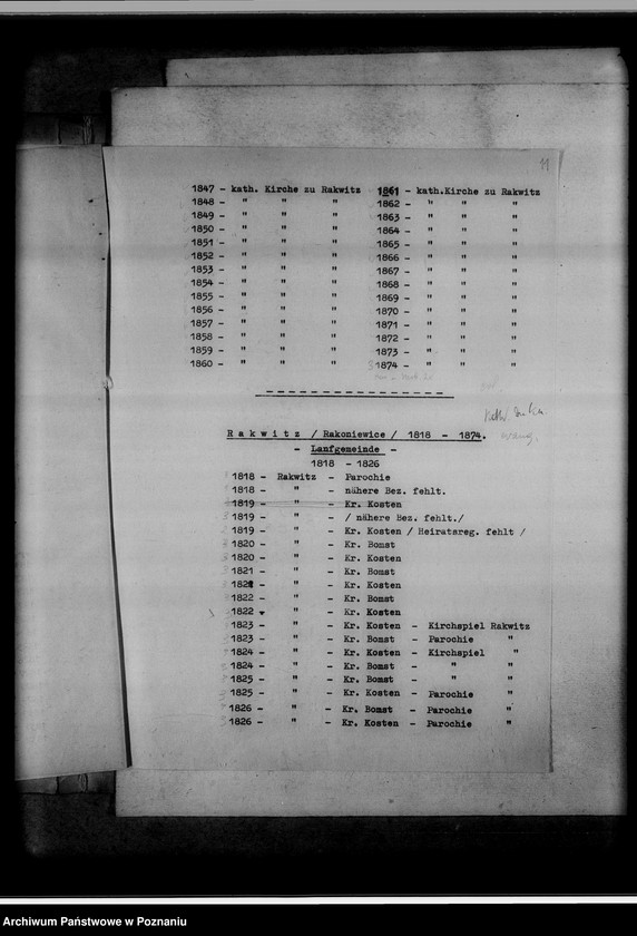 Obraz 15 z jednostki "Verzeichnis der im Amtsgericht Wollstein [Wolsztyn] befindlichen Kirchenduplikate"