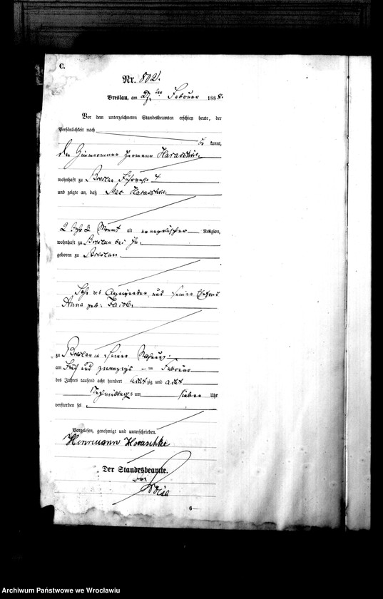 image.from.unit.number "Sterbe-Haupt-Register Breslau I 1888 Band 3"