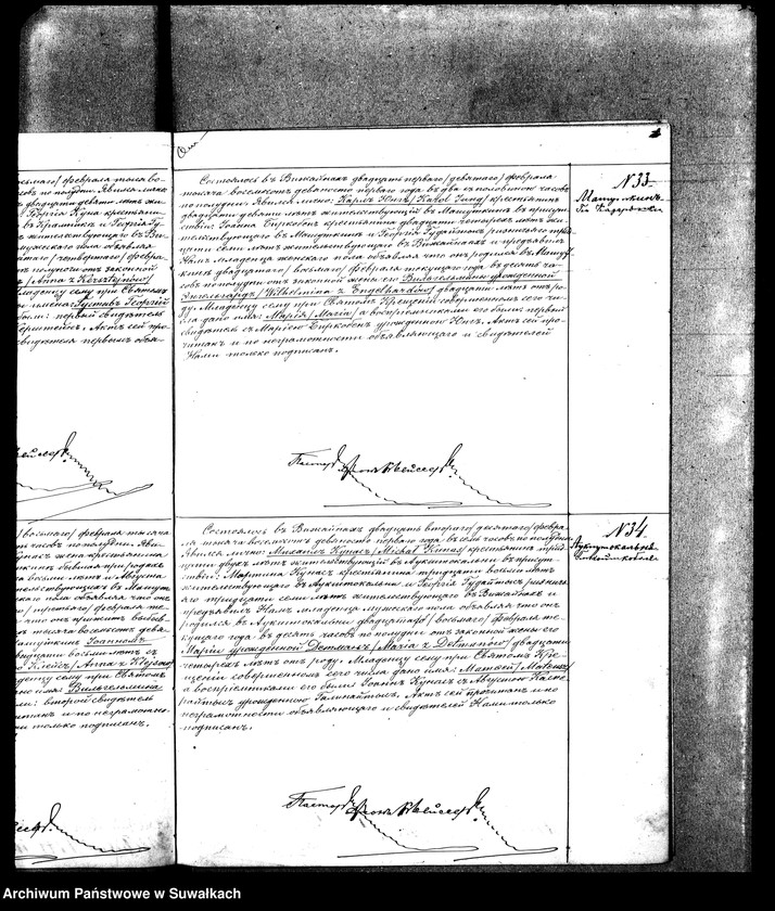 Obraz 20 z jednostki "Duplikat Aktov Graždanskogo Sostojanija o Rodivšichsja, Brakosočetavšichsja i Umeršich Vižajnskogo Evangeličesko-Ljuteranskogo Prichoda za 1891 god"