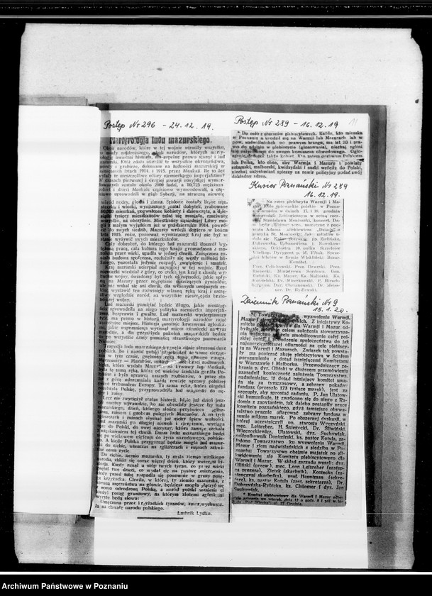 Obraz 17 z jednostki "Plebiscyt na Warmii i Mazurach [wycinki prasowe]"