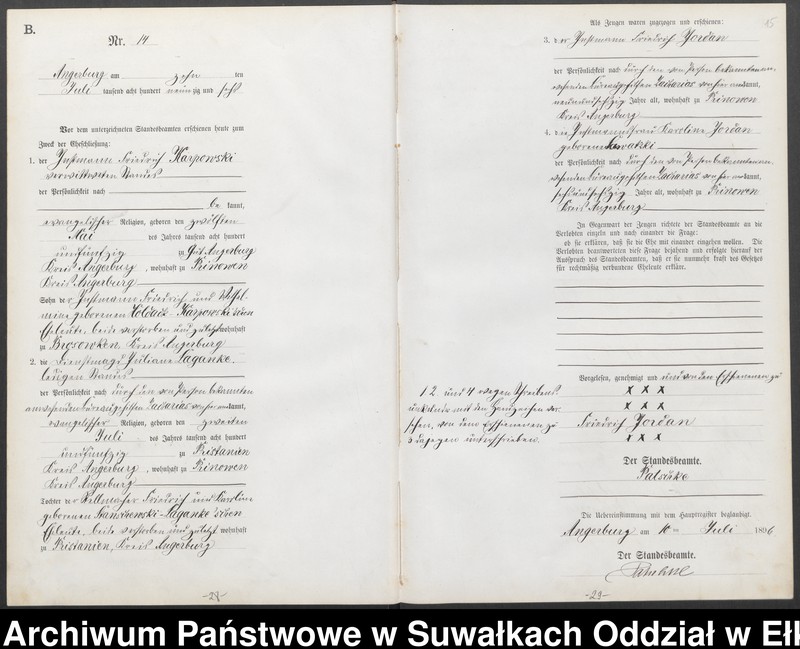 image.from.unit.number "Heiraths-Neben-Register des Preussischen Standes-Amtes Angerburg Kreis Angerburg"