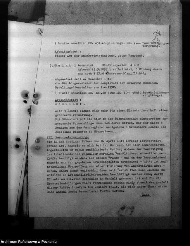 Obraz 17 z jednostki "Überprüfung des Personaleinsatzes. Ernennungen von gefallenen und vermissten Stalingradskämpfer"