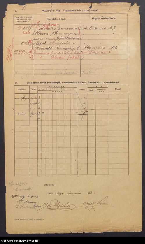 image.from.unit.number "Księga inwentarzowa nieruchomości m. Łodzi ul. Orawska"