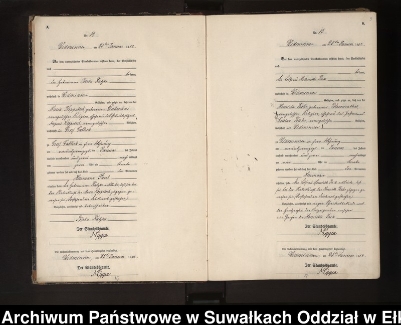 image.from.unit.number "Geburts-Neben-Register des Preussischen Standes-Amtes Widminnen Kreis Loetzen"