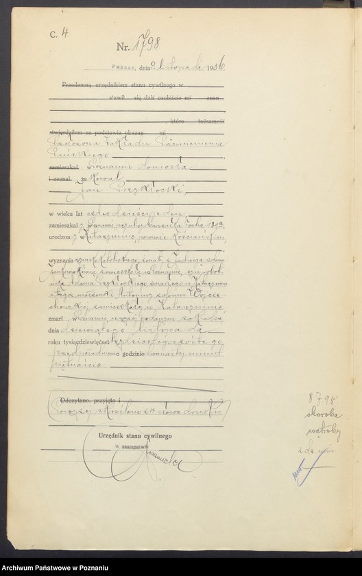 Obraz 6 z jednostki "Księga miejscowa zgonów tom IV [Rejestr główny zgonów]"