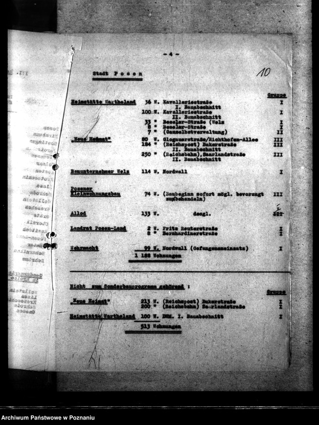 Obraz 14 z jednostki "Vermerk über die Besprechung bei dem Gauleiter. Sonderbauprogramm 1940/ 41."