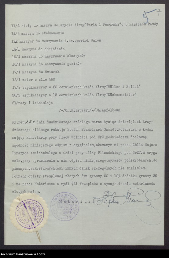 Obraz 9 z jednostki "Chil Majer Lipszyc, Chil Apfelbaum- fabryka wyrobów trykotowych"