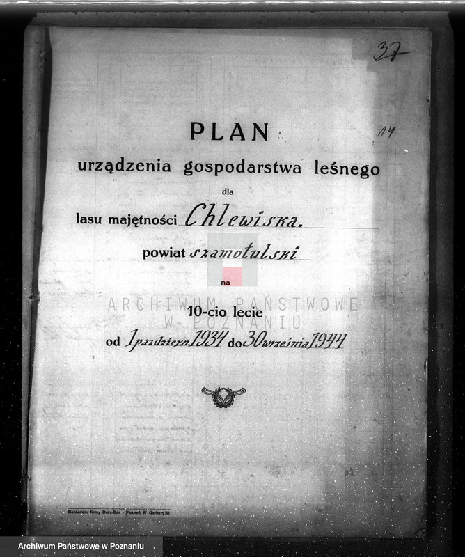 Obraz 18 z jednostki "Plan urządzenia gospodarstwa leśnego majątku Chlewiska w powiecie szamotulskim"