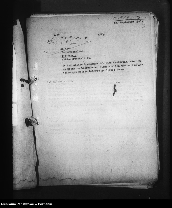 Obraz 7 z jednostki "Überprüfung und Erfassung der Angestelten. Polnische Angestellten des Reichsarchivs und im Referat der Statistik"