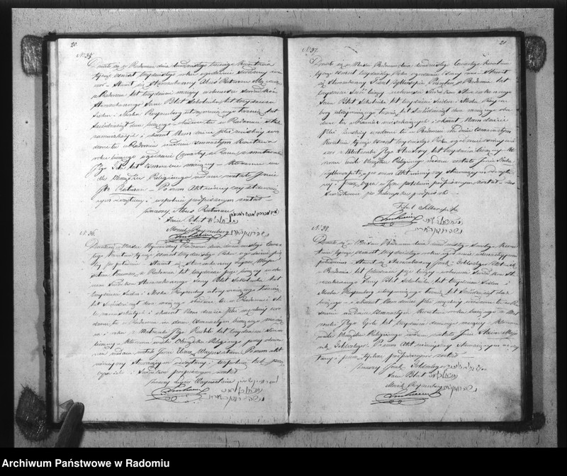 image.from.unit.number "Akta Stanu Cywilnego Wyzna[nia] Mojżeszowego Parafii Radom Urodzin, Małżeństwa i Zejścia z Roku 1830"